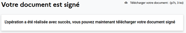 Confirmation de signature