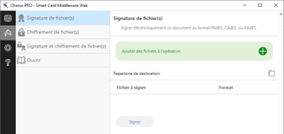 Zone signature de fichier du logiciel IDOPTE