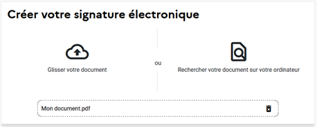Ecran créer votre signature
