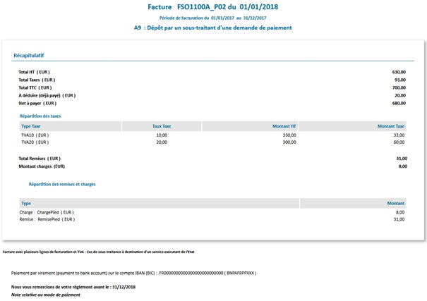 Vue d'une facture mise en forme via une feuille de style personnalisée - page 2